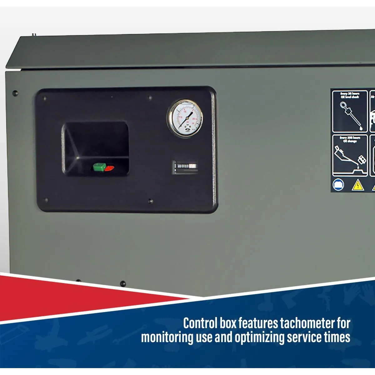 270L Low Noise Belt Drive Air Compressor with Cast Cylinders 7.5hp 3ph 2-Stage