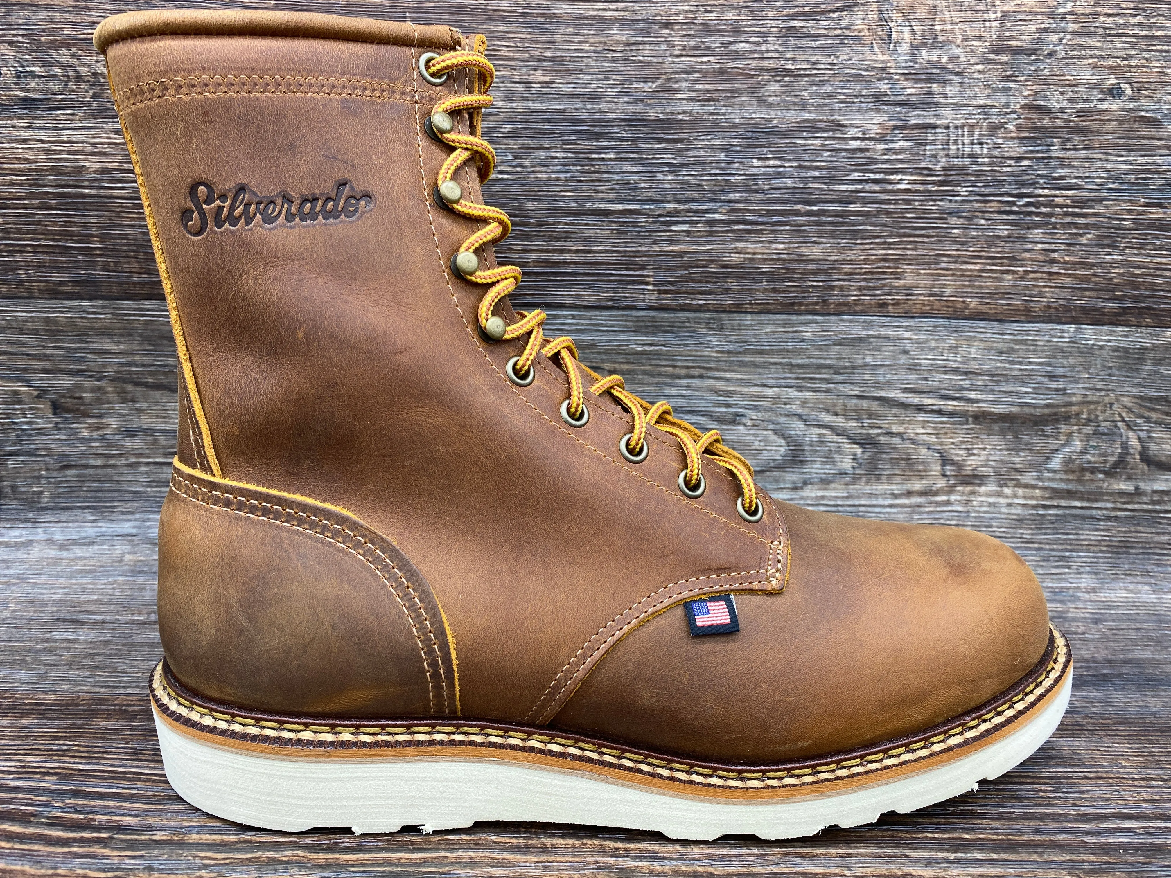 7713st Men's Silverado 8-inch Steel Toe Wedge Sole Lace up by Abilene