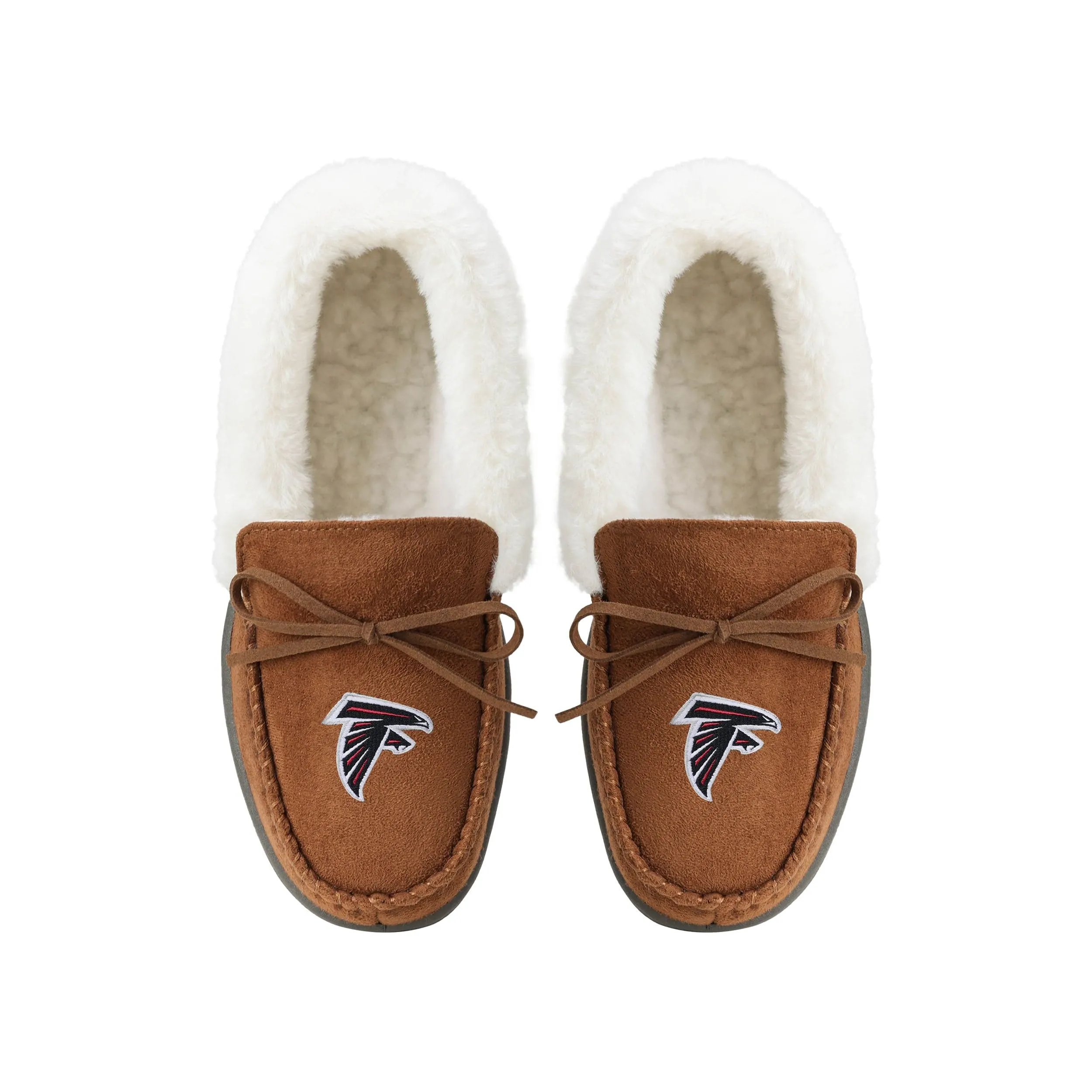 Atlanta Falcons NFL Womens Tan Moccasin Slippers