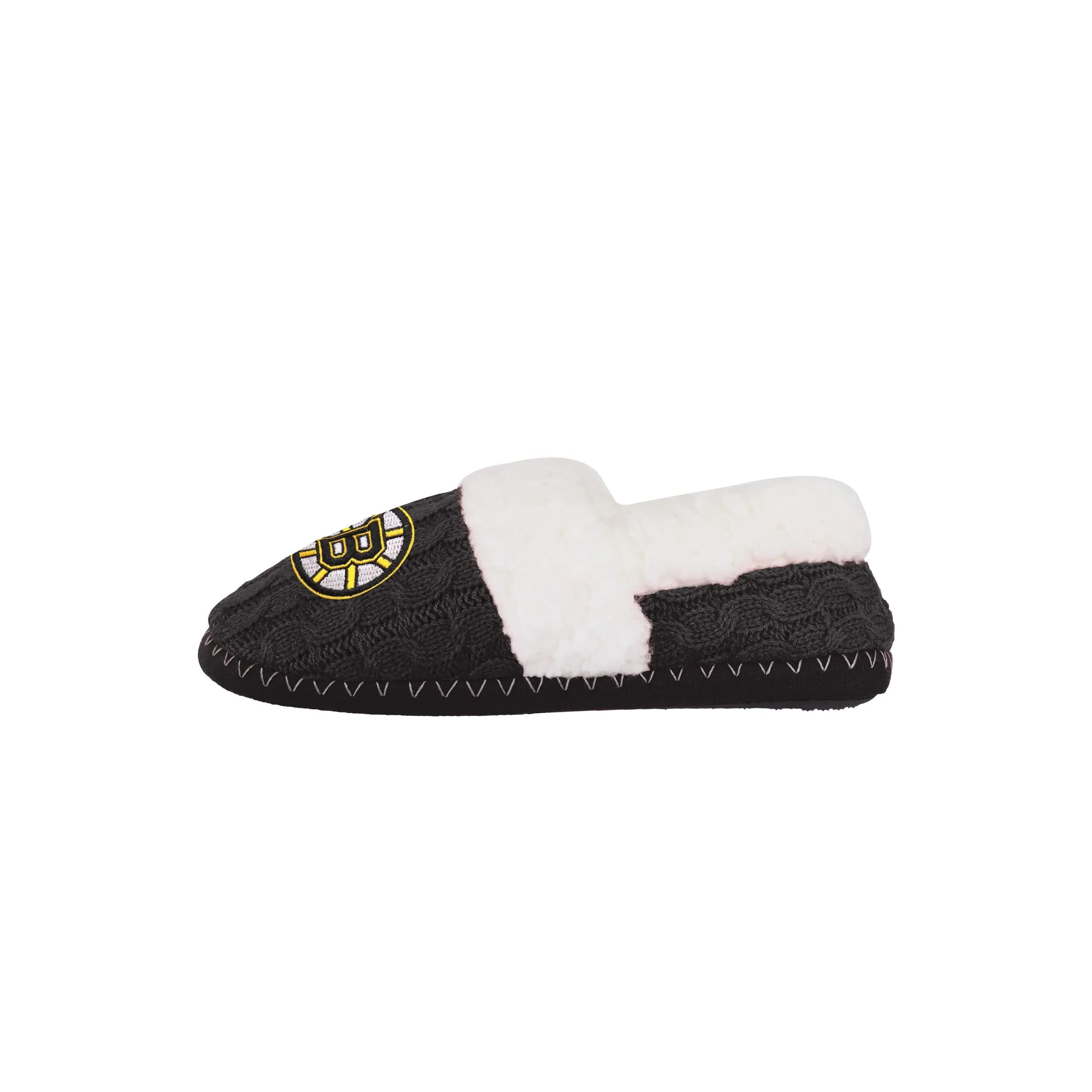 Boston Bruins NHL Womens Team Color Fur Moccasin Slippers