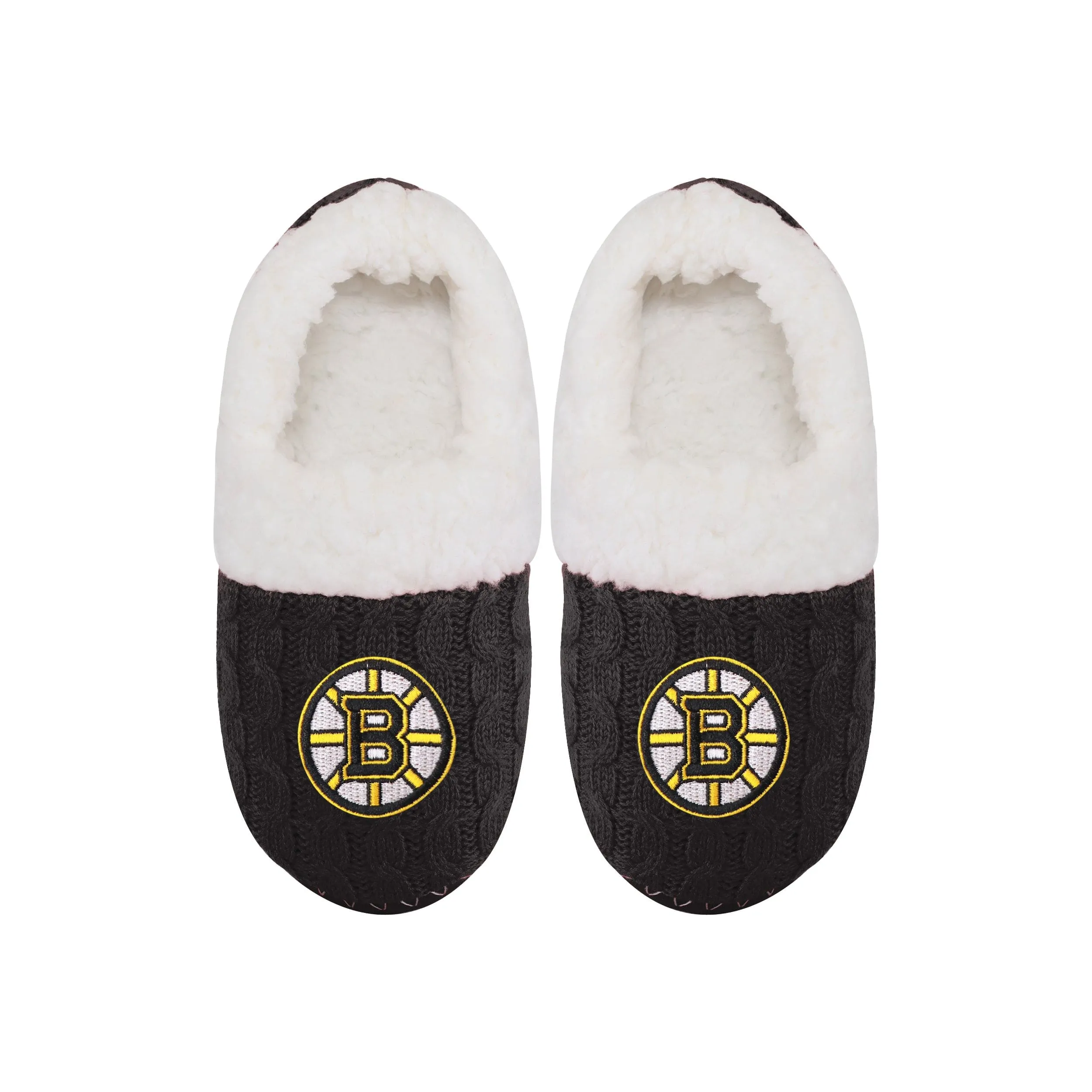 Boston Bruins NHL Womens Team Color Fur Moccasin Slippers