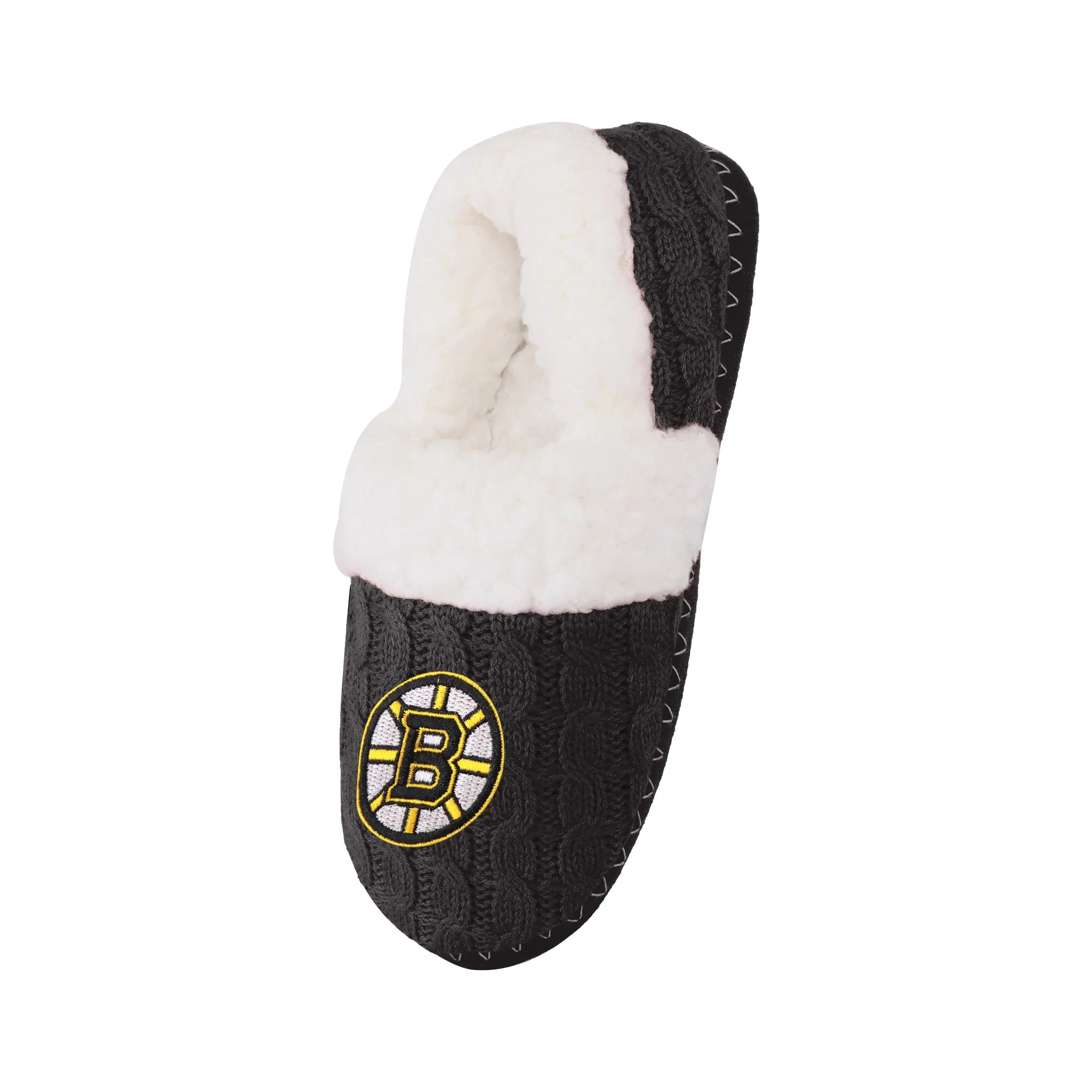 Boston Bruins NHL Womens Team Color Fur Moccasin Slippers