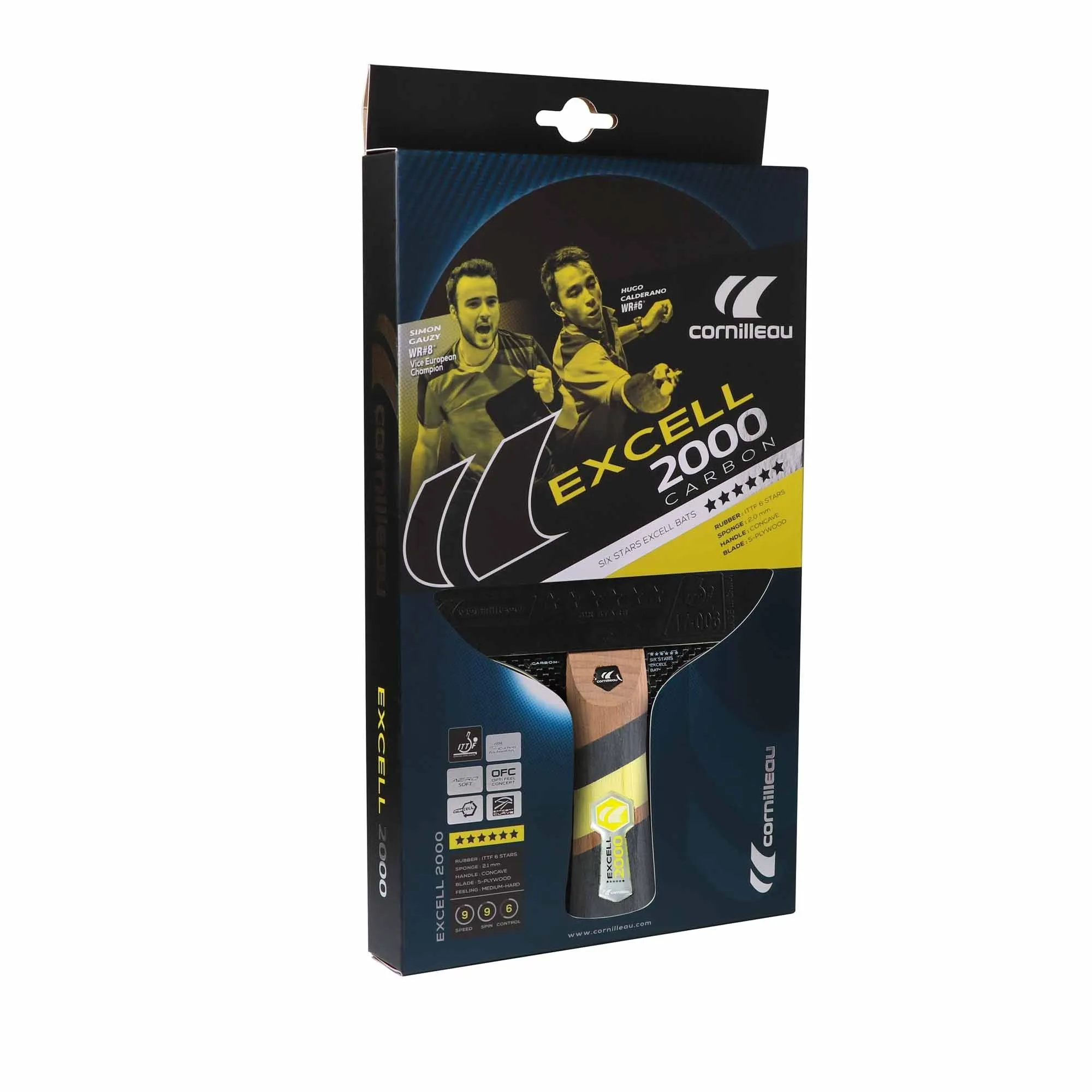 Cornilleau Excell 2000 Carbon ITTF 6 Star Table Tennis Bat