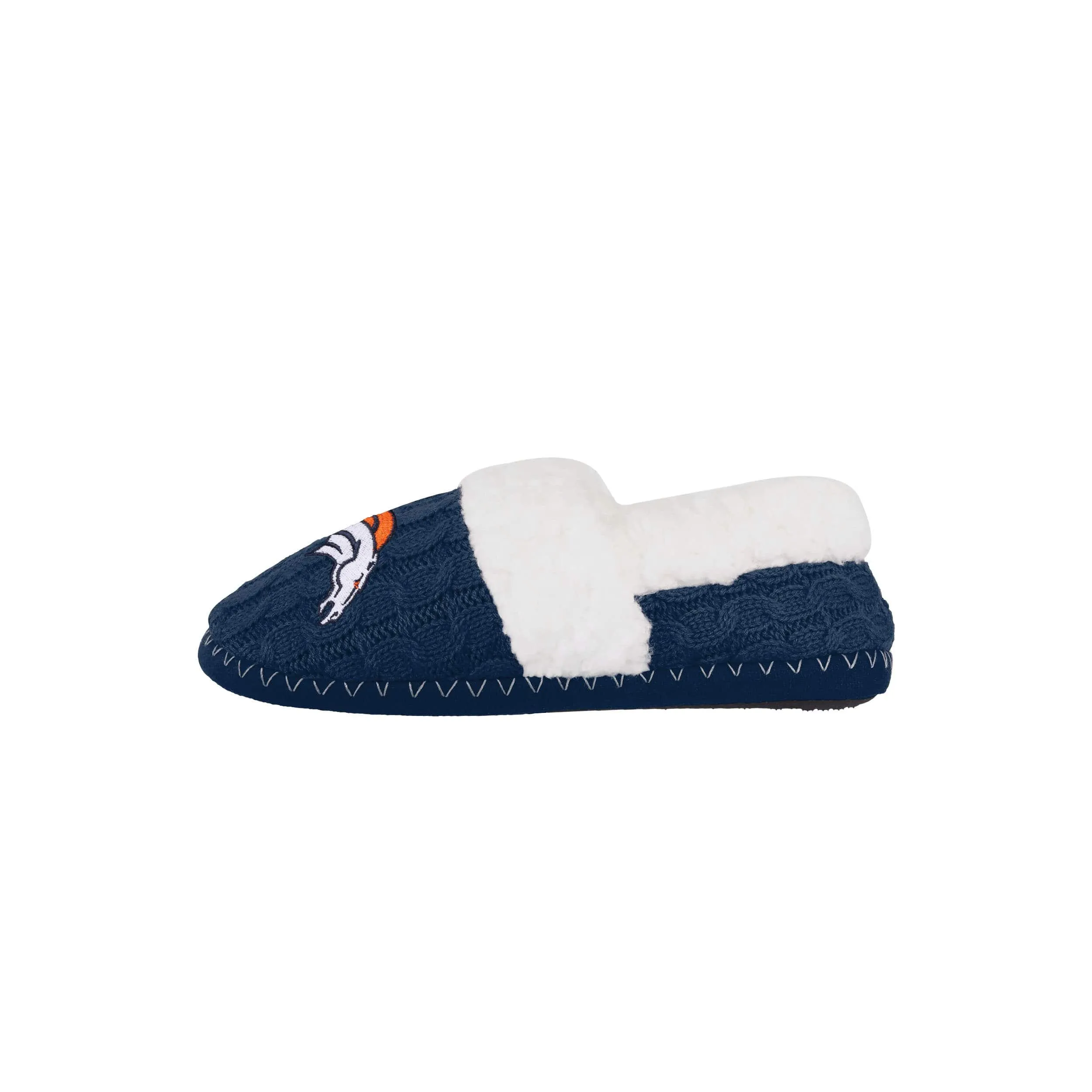 Denver Broncos NFL Womens Team Color Fur Moccasin Slippers