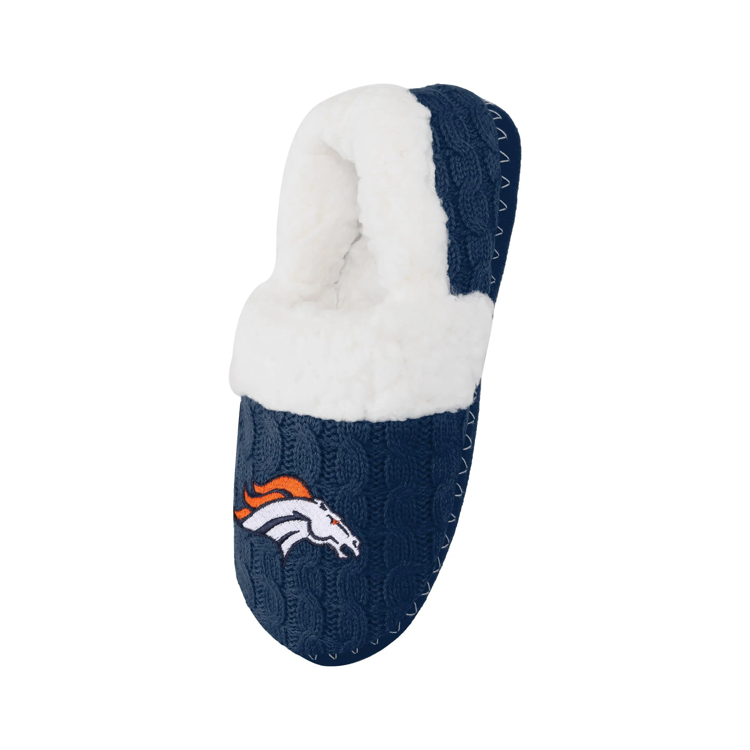 Denver Broncos NFL Womens Team Color Fur Moccasin Slippers