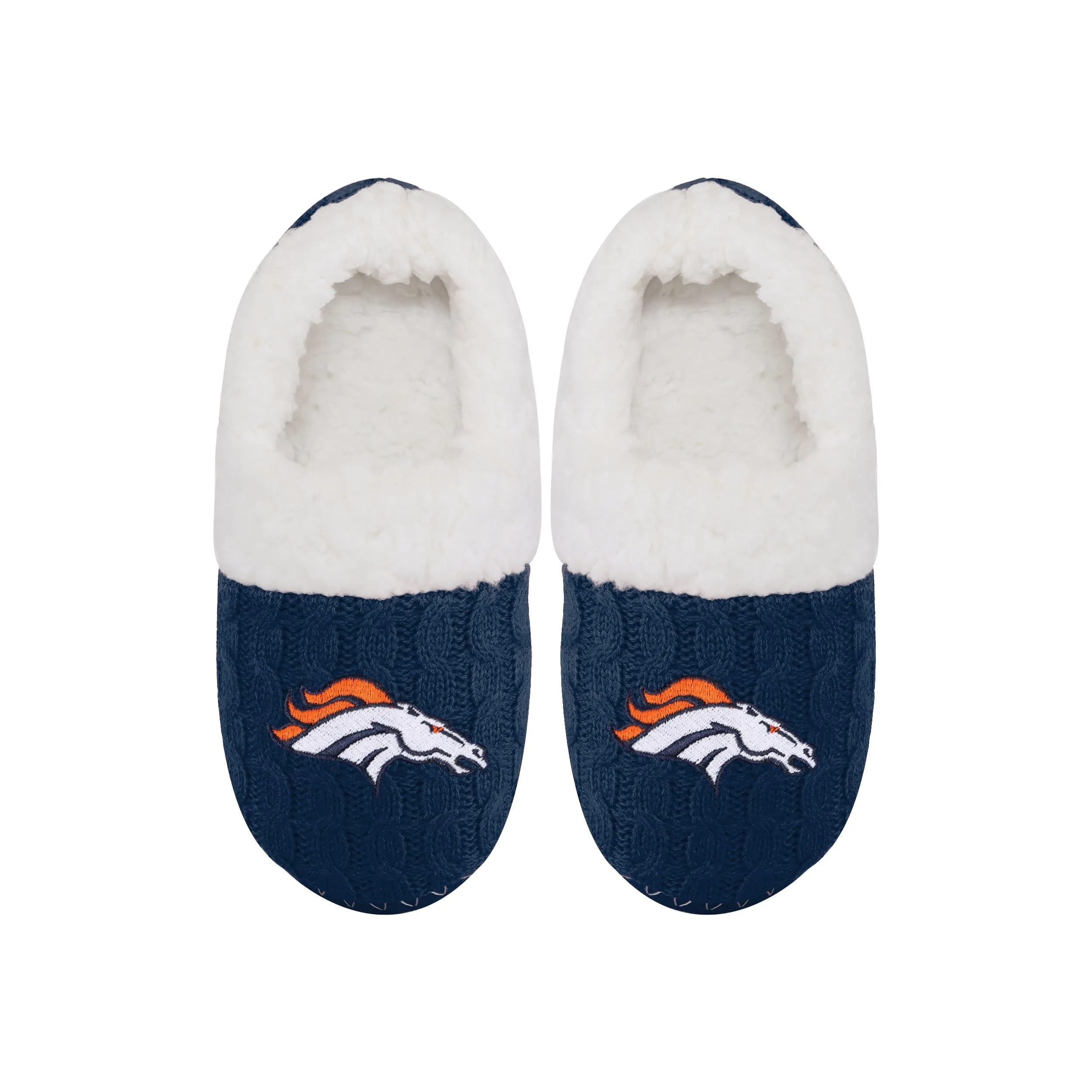 Denver Broncos NFL Womens Team Color Fur Moccasin Slippers