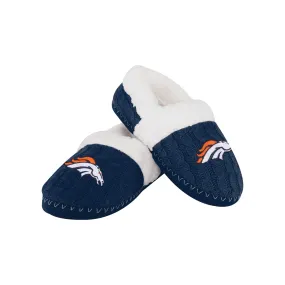 Denver Broncos NFL Womens Team Color Fur Moccasin Slippers