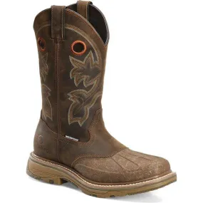 Double H Men's Carlos 13" Composite Toe Waterproof Western Work Boot- Brown- DH5149