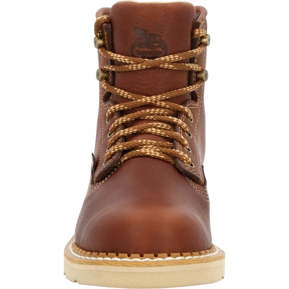 'Georgia Boot' Men's 6" Wedge Moc Toe EH Soft Toe - Brown