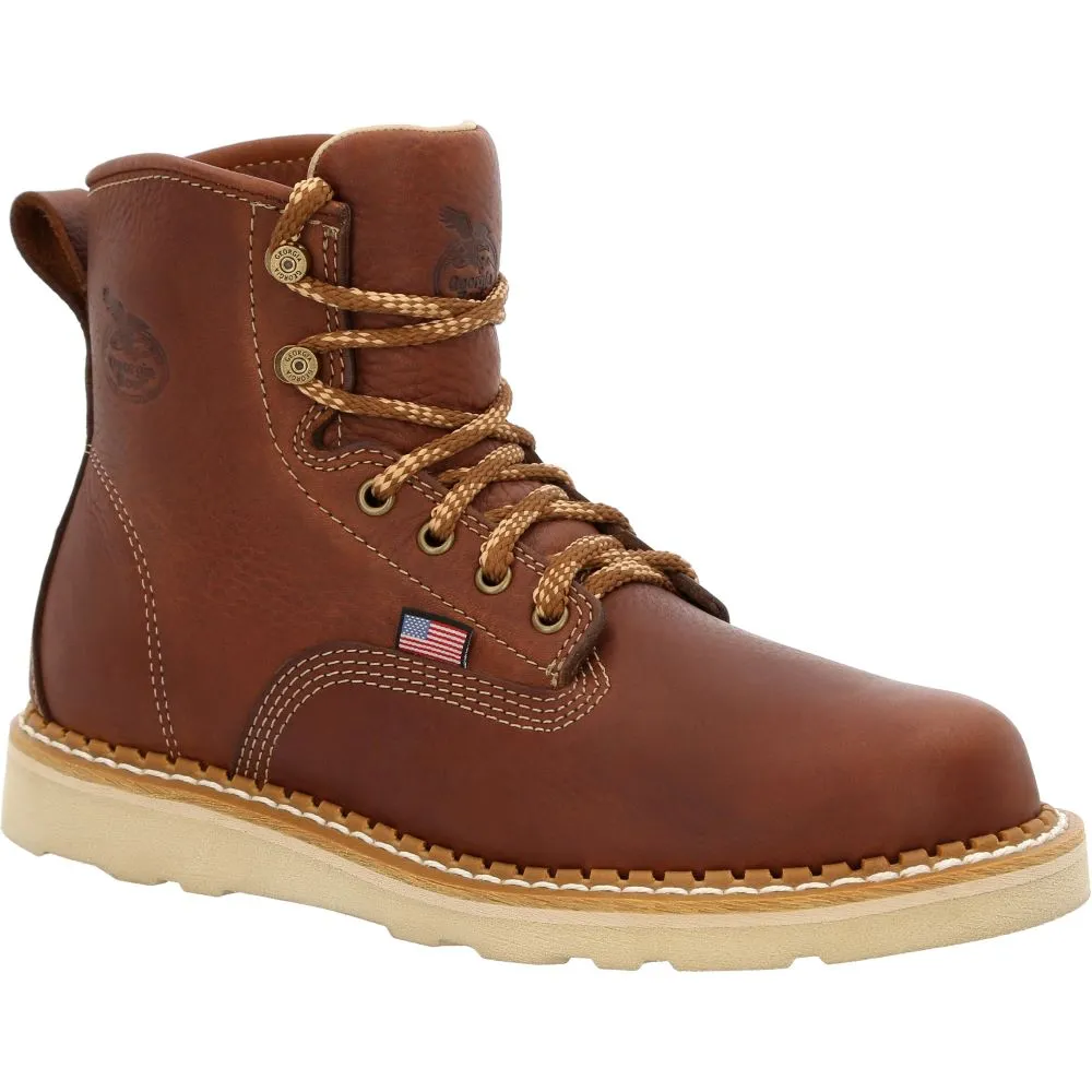'Georgia Boot' Men's 6" Wedge Moc Toe EH Soft Toe - Brown