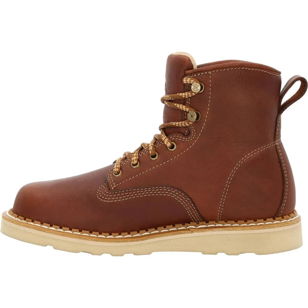 'Georgia Boot' Men's 6" Wedge Moc Toe EH Soft Toe - Brown