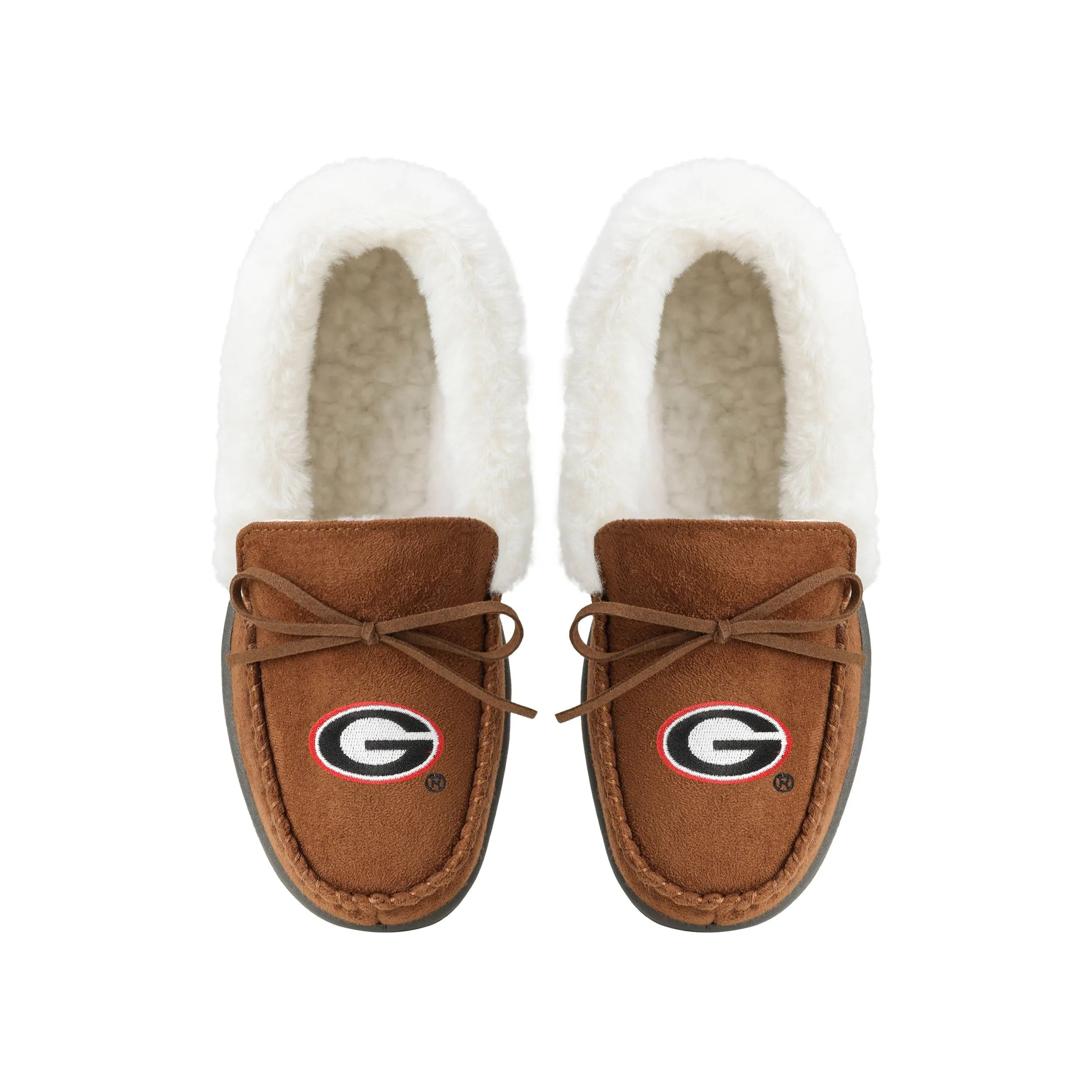 Georgia Bulldogs NCAA Womens Tan Moccasin Slippers
