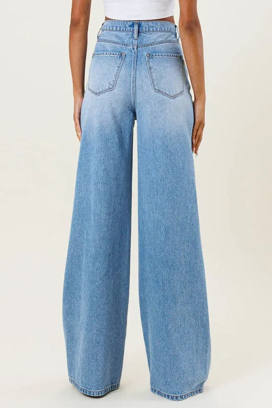 HIGH WAISTED WIDE LEG JEANS
