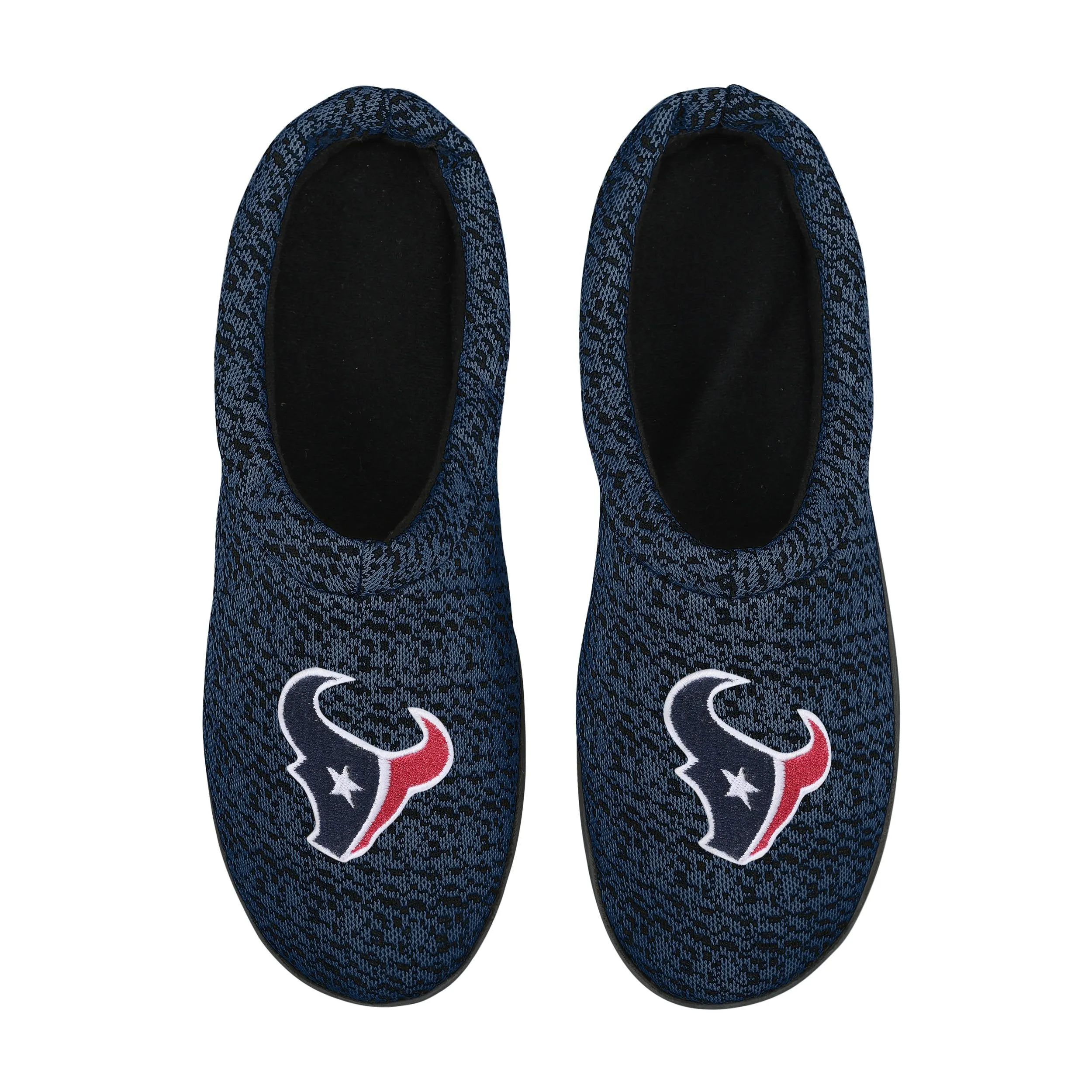 Houston Texans NFL Mens Poly Knit Cup Sole Slippers