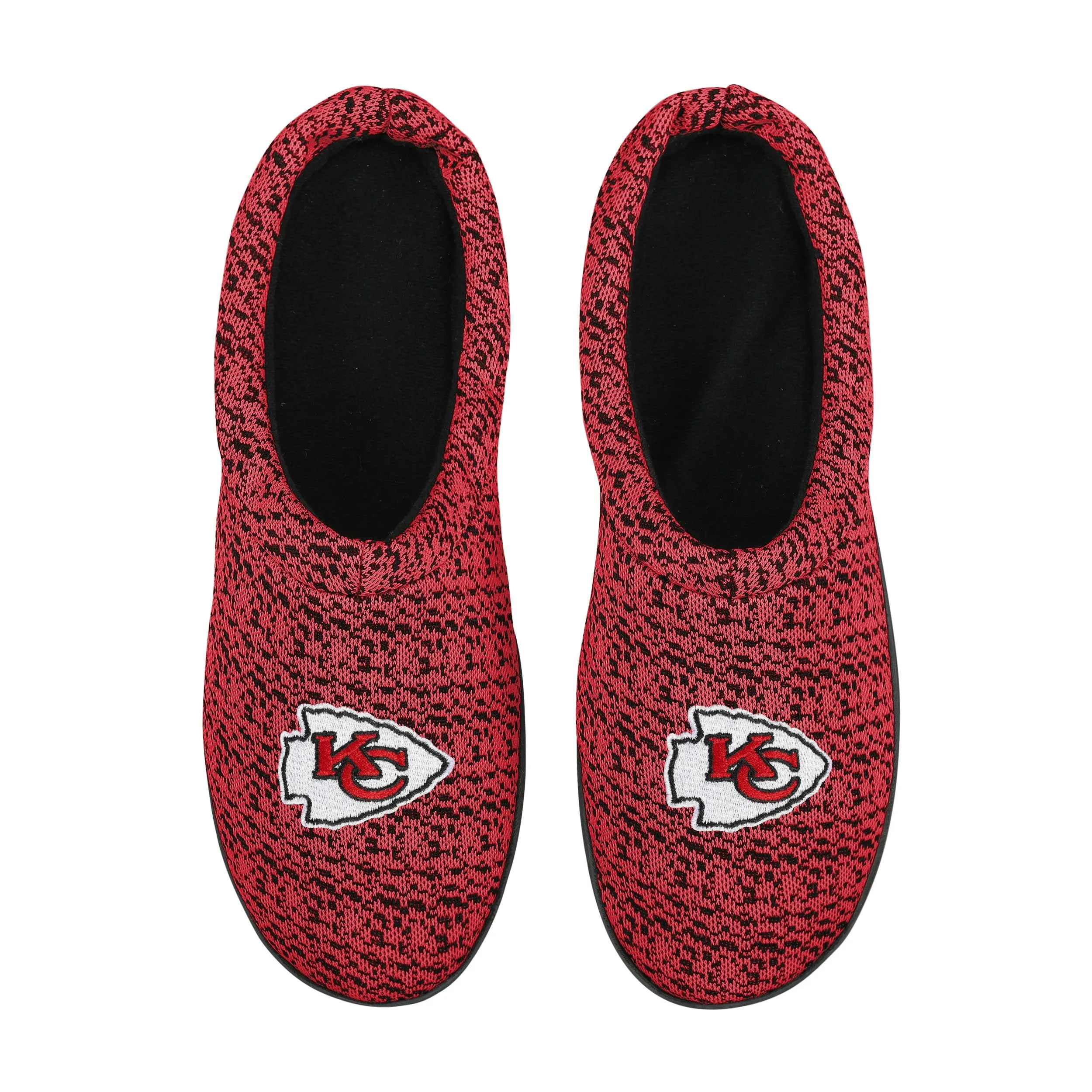 Kansas City Chiefs NFL Mens Poly Knit Cup Sole Slippers