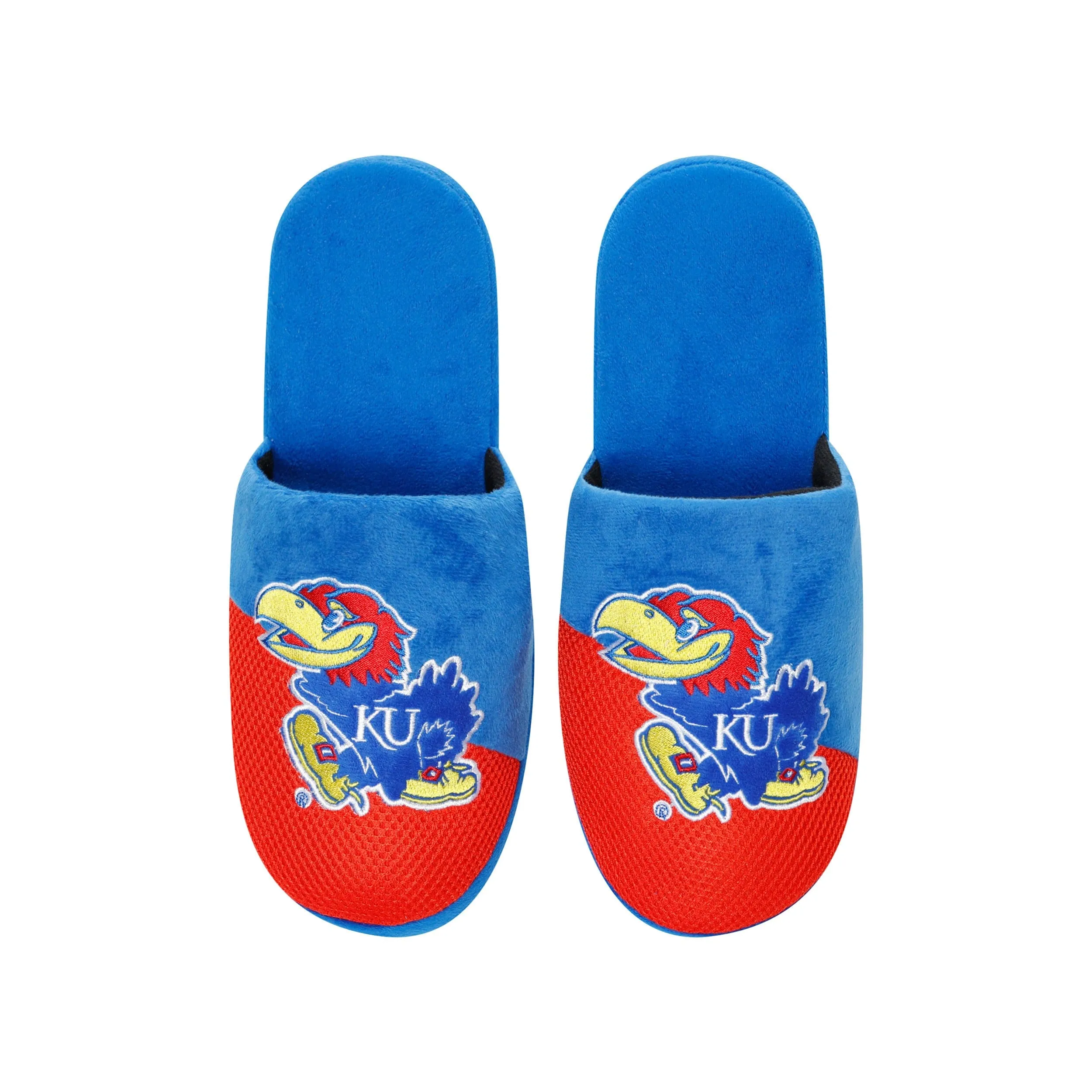 Kansas Jayhawks NCAA Mens Team Logo Staycation Slippers