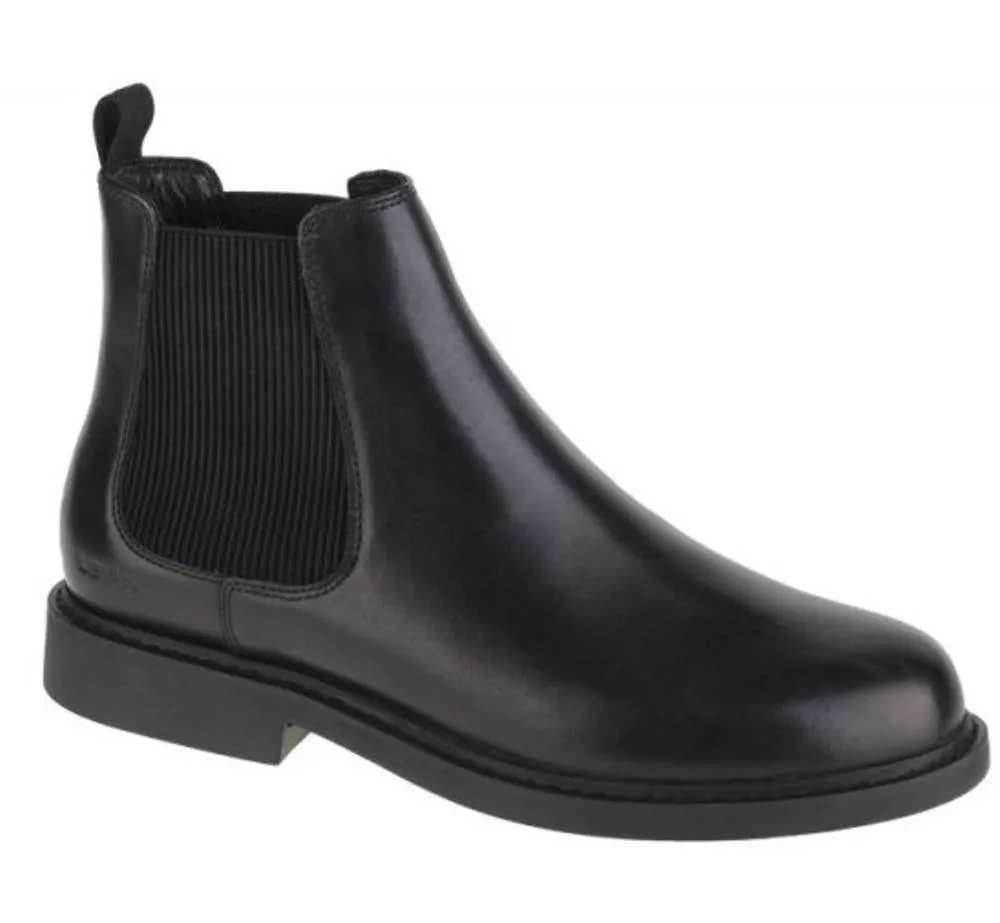 Levi's Amos Black Mens Leather Chelsea Mid Ankle Army Boots