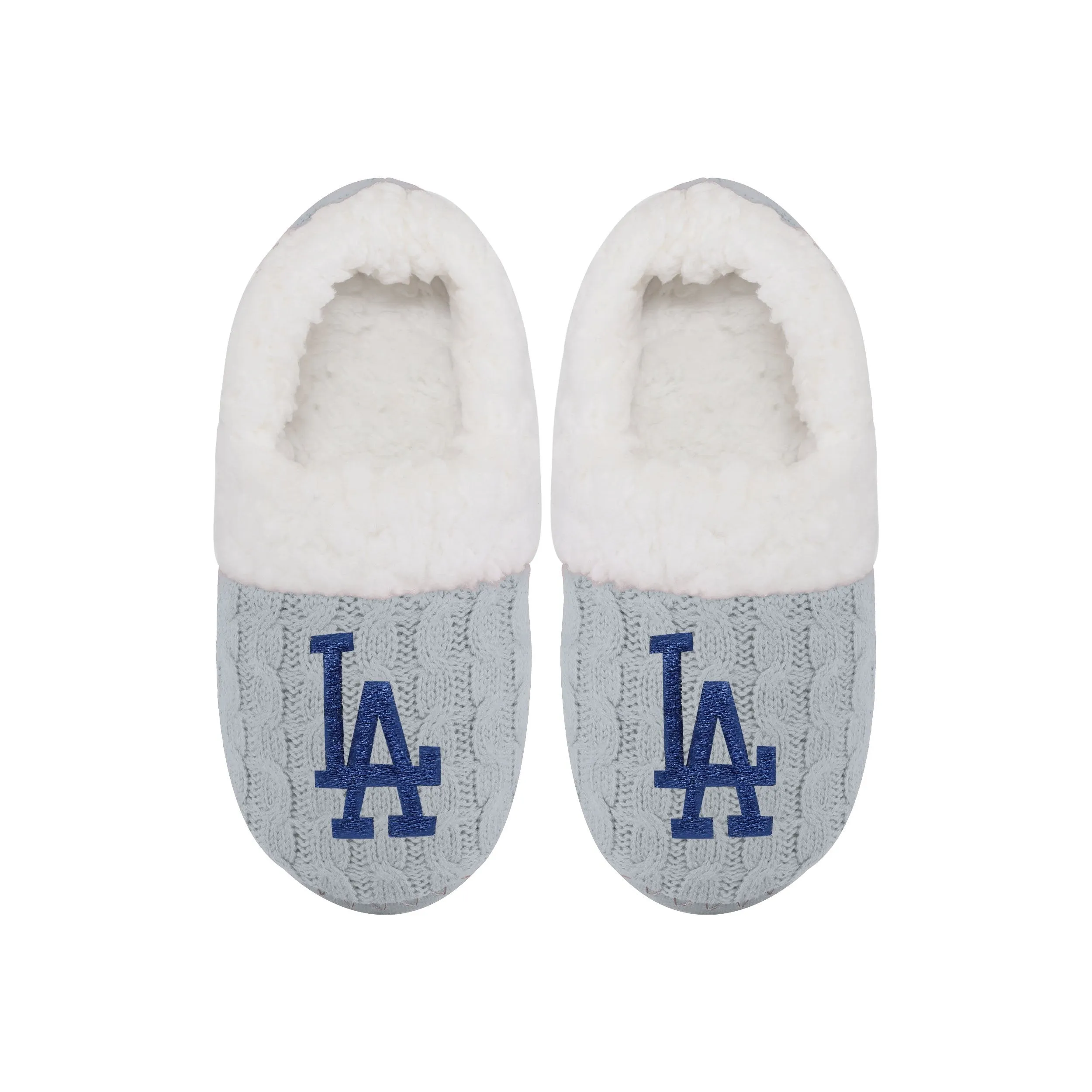Los Angeles Dodgers MLB Womens Team Color Fur Moccasin Slippers