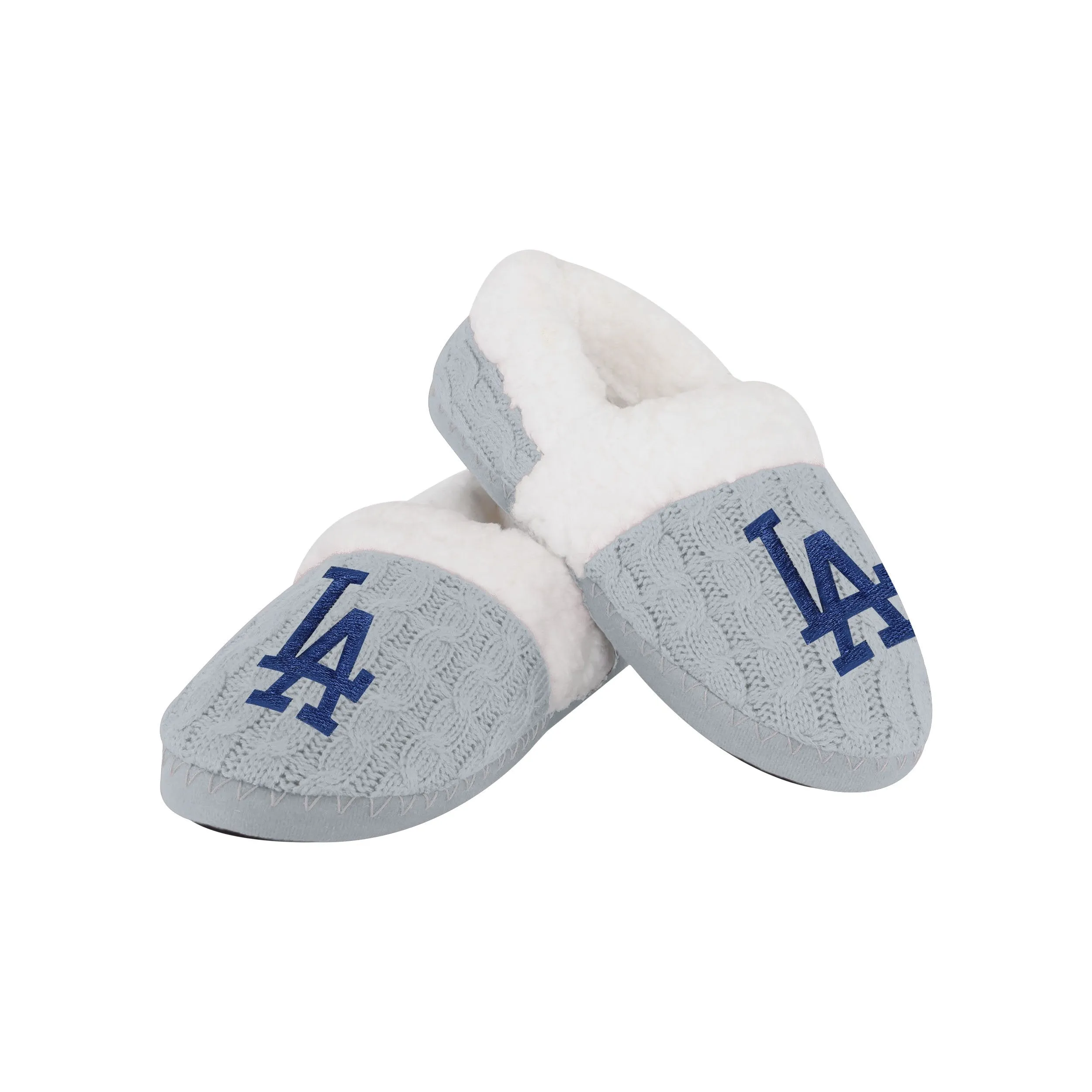 Los Angeles Dodgers MLB Womens Team Color Fur Moccasin Slippers
