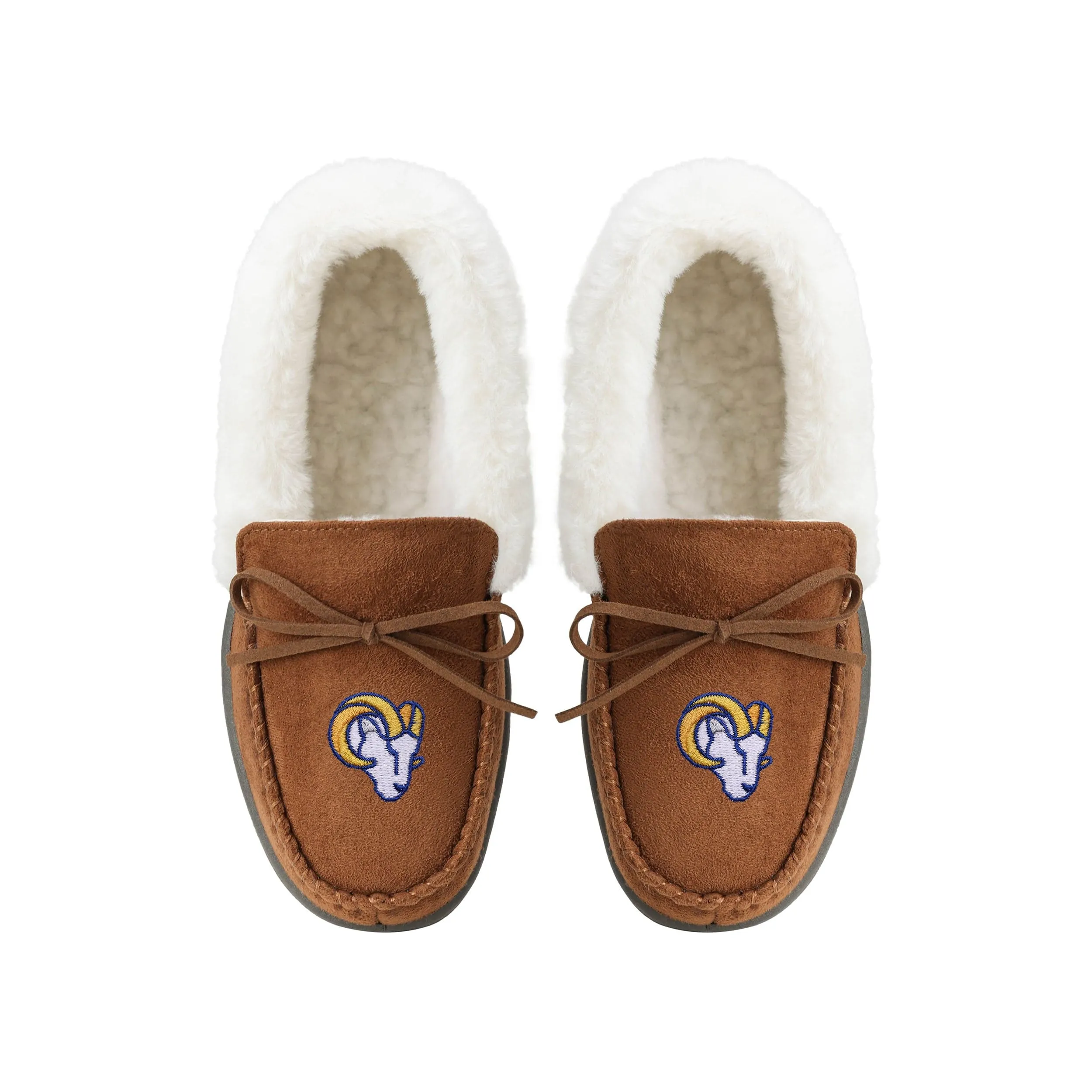 Los Angeles Rams NFL Womens Tan Moccasin Slippers