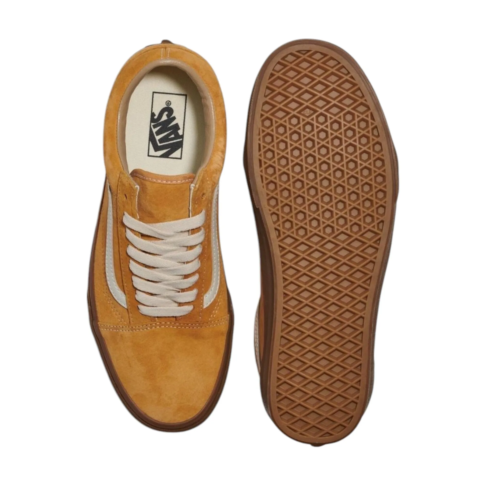 Mens Vans Old Skool Pig Suede Shoes Yellow