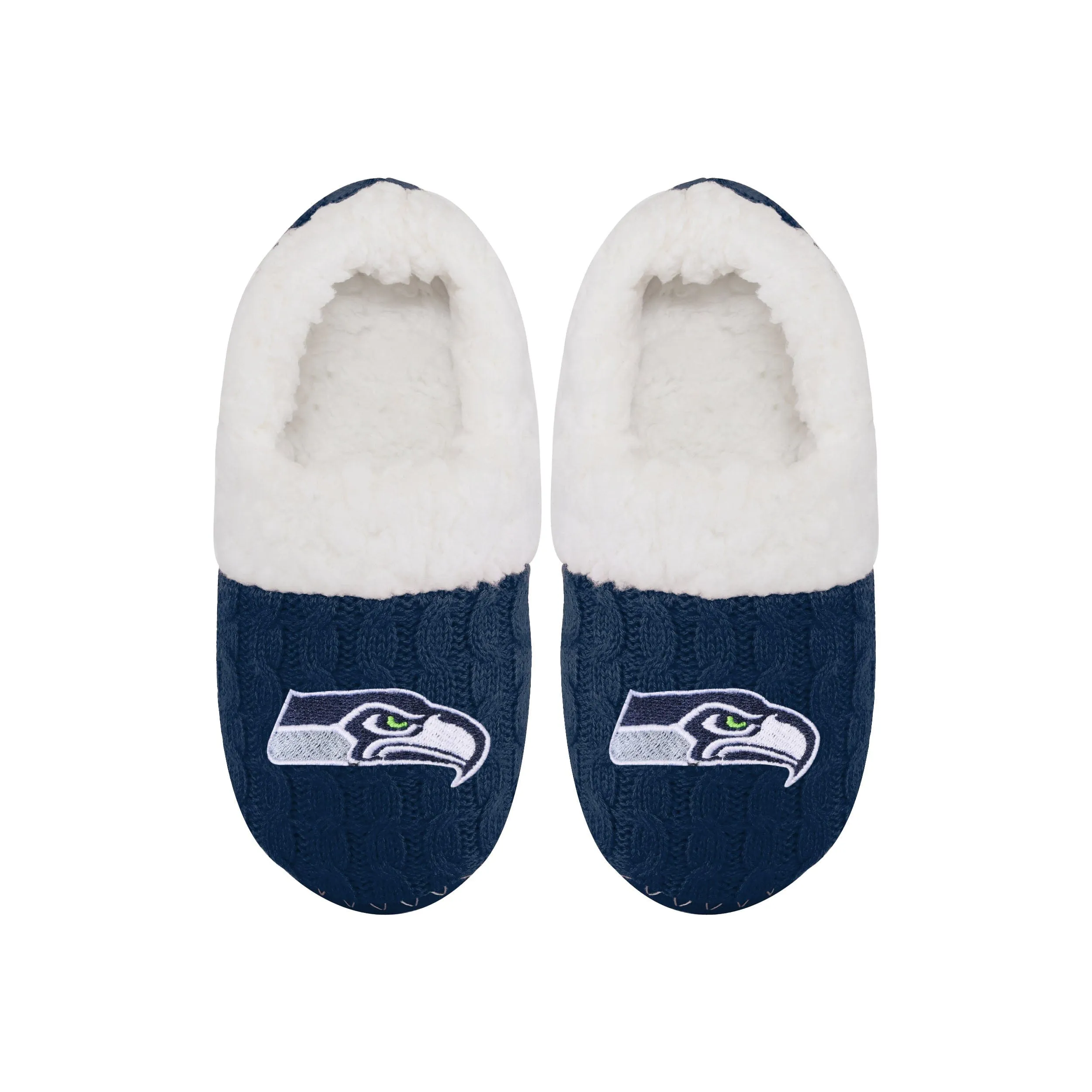 NFL Womens Team Color Fur Moccasin Slippers - Pick Your Team!