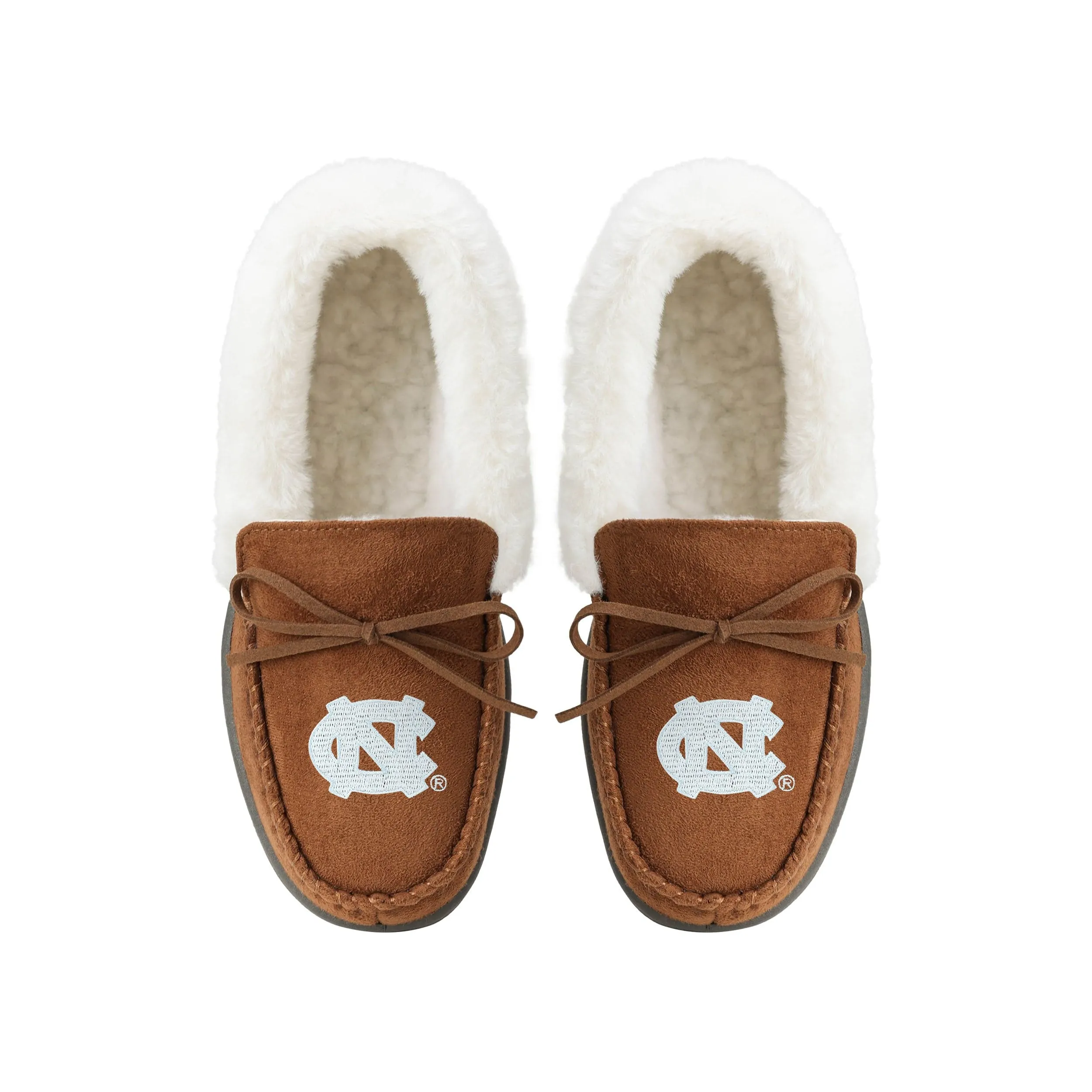 North Carolina Tar Heels NCAA Womens Tan Moccasin Slippers