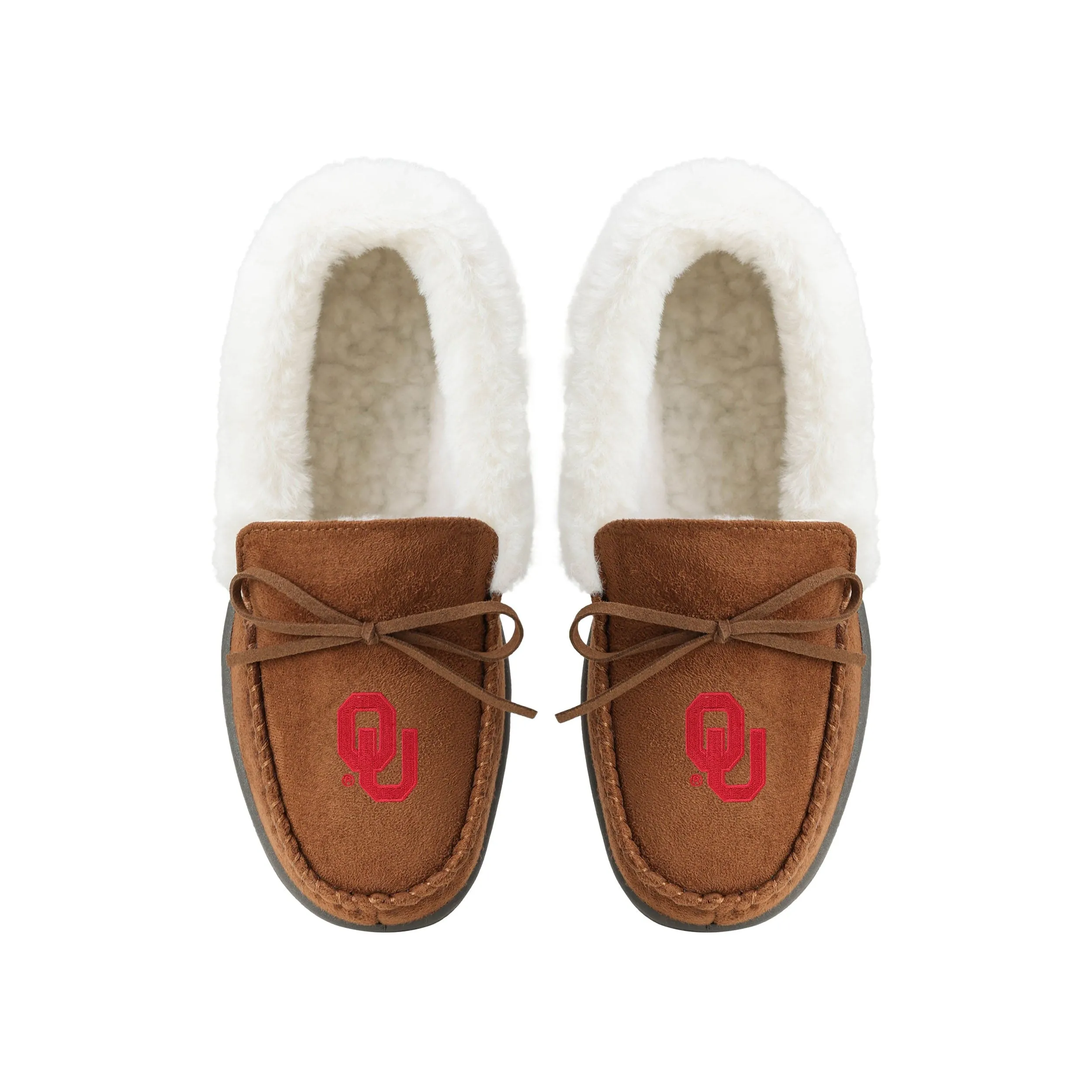 Oklahoma Sooners NCAA Womens Tan Moccasin Slippers