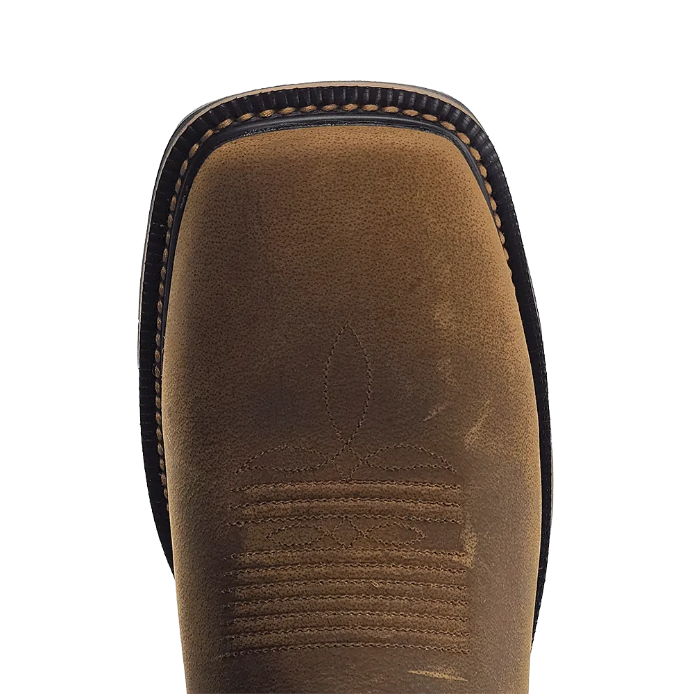 'R. Watson' Men's 12" Western EH WP Soft Toe - Coffee Distressed / Midnight Black