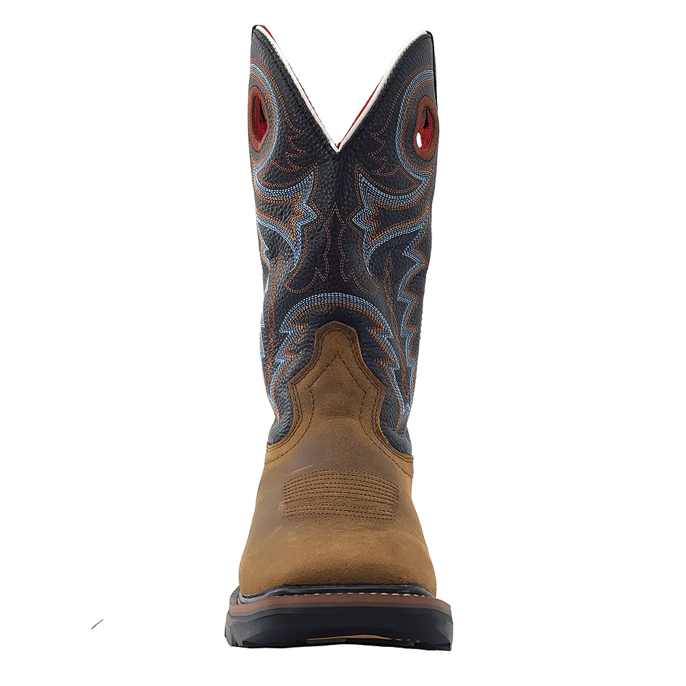 'R. Watson' Men's 12" Western EH WP Soft Toe - Coffee Distressed / Midnight Black