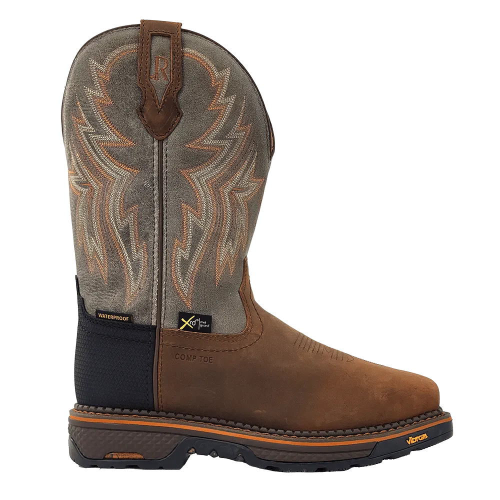 'R. Watson' Men's 12" Western EH WP Soft Toe - Hazel Bay / Smoke Grey
