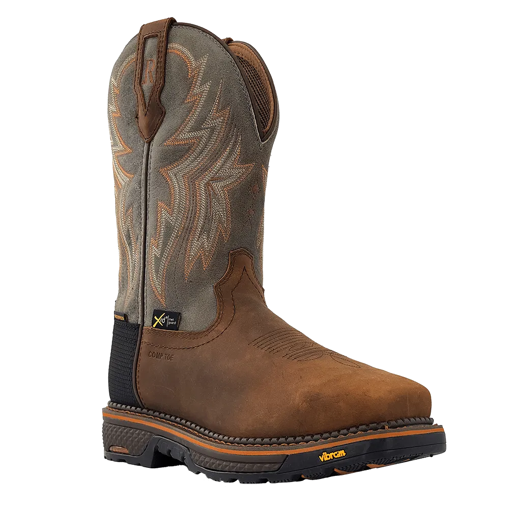 'R. Watson' Men's 12" Western EH WP Soft Toe - Hazel Bay / Smoke Grey