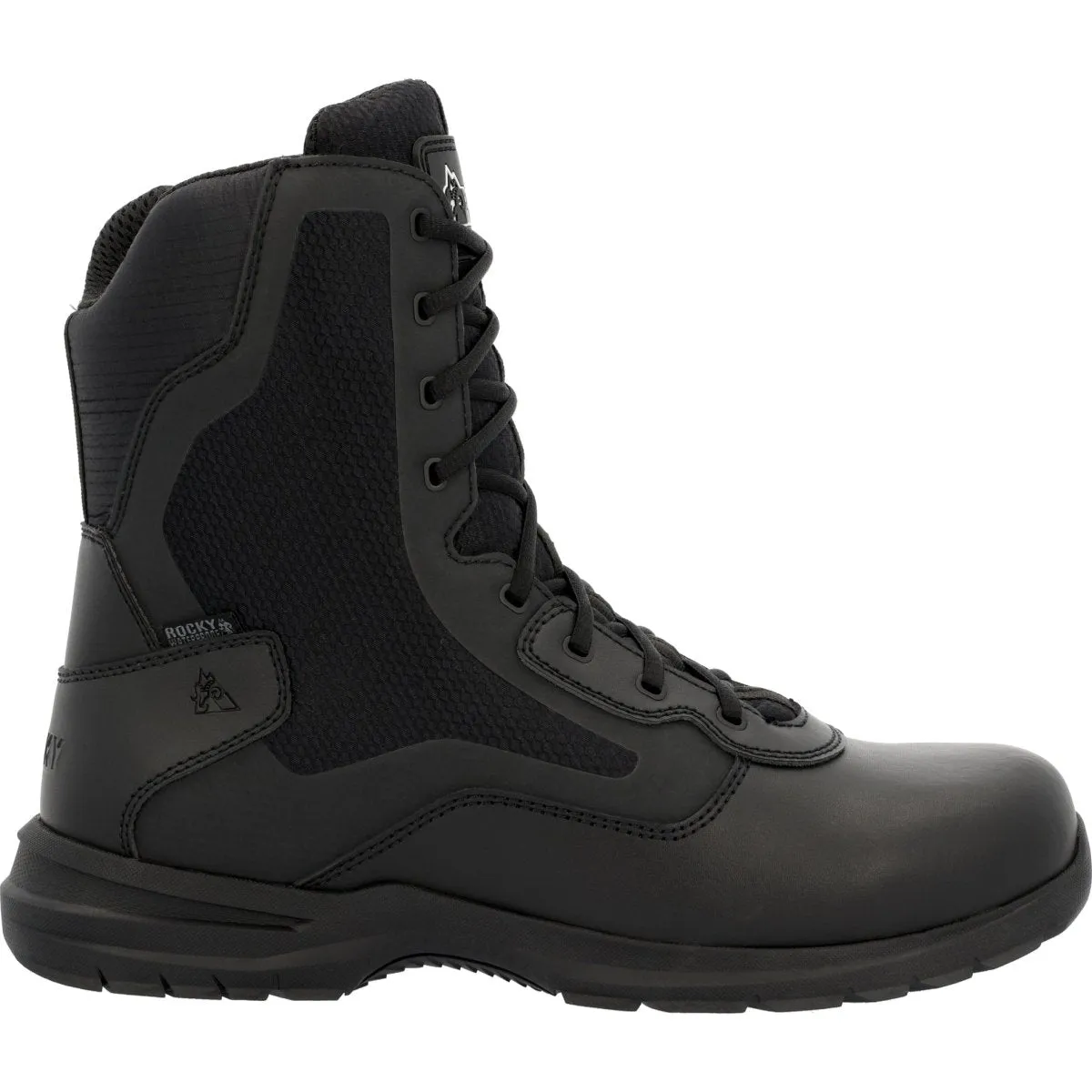 Rocky Cadet 8" Men's Side Zip Public Service Boots Rkd0102 In Black