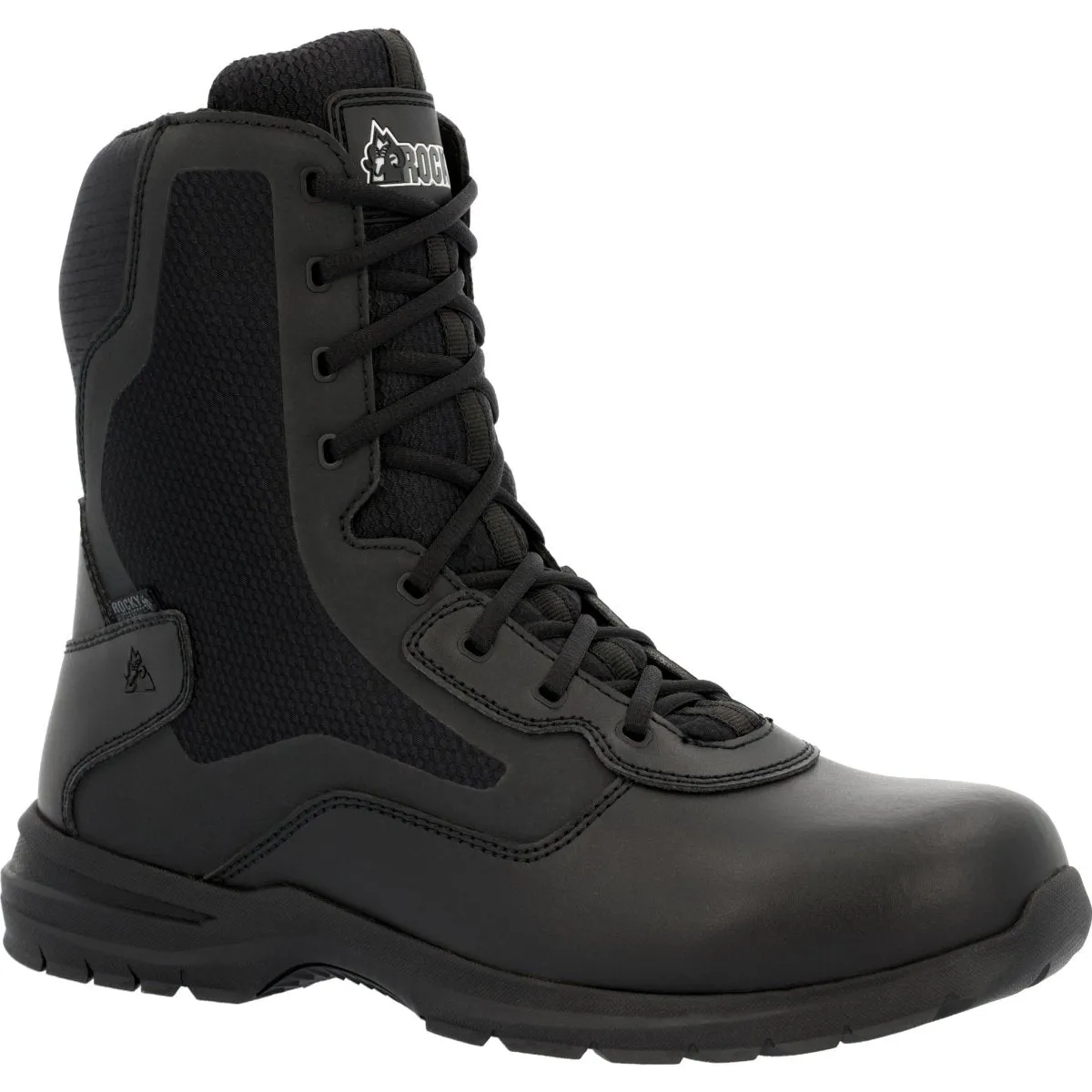 Rocky Cadet 8" Men's Side Zip Public Service Boots Rkd0102 In Black