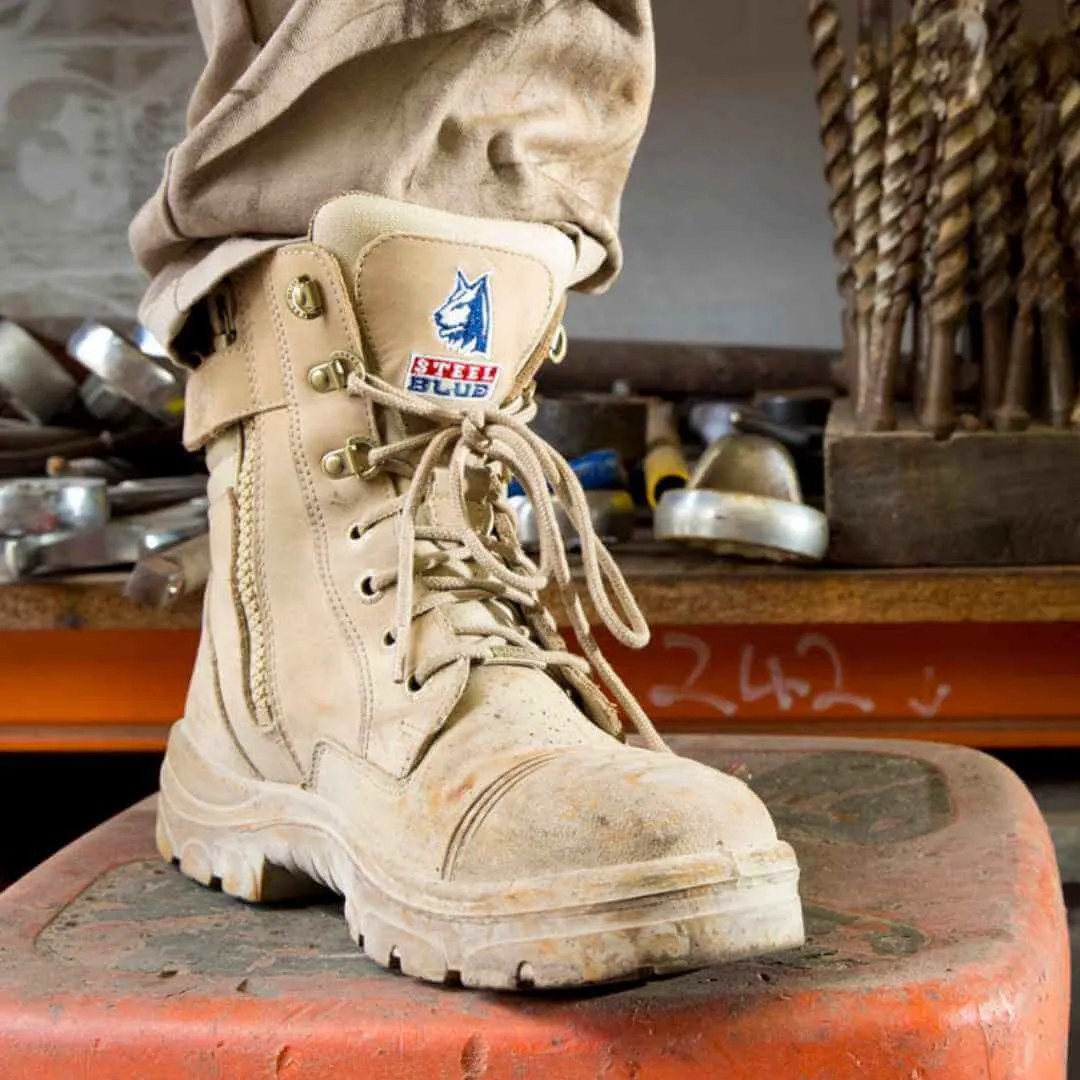 Steel Blue Mens Work Boots Southern Cross Zip S3 - SAND