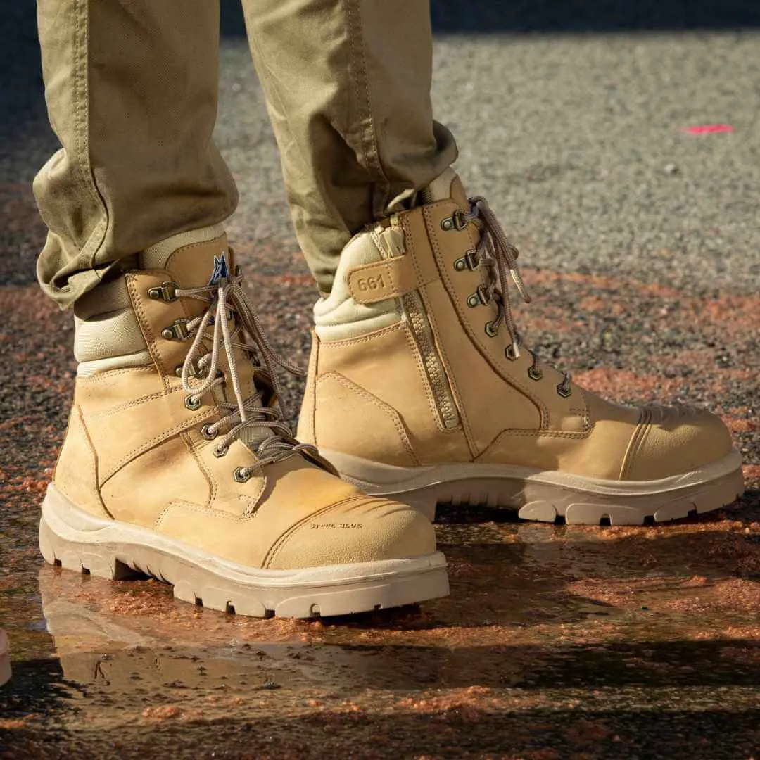Steel Blue Mens Work Boots Southern Cross Zip S3 - SAND